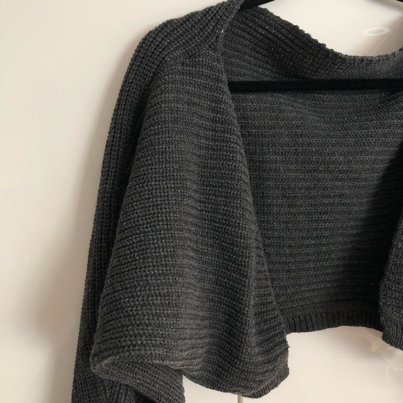 Dark grey crop cardigan- shein - Picture 2 of 3